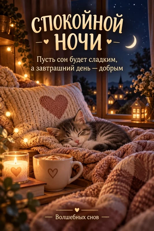 Доброй ночи! Чудесных сновидений! До завтра! ✨🌙