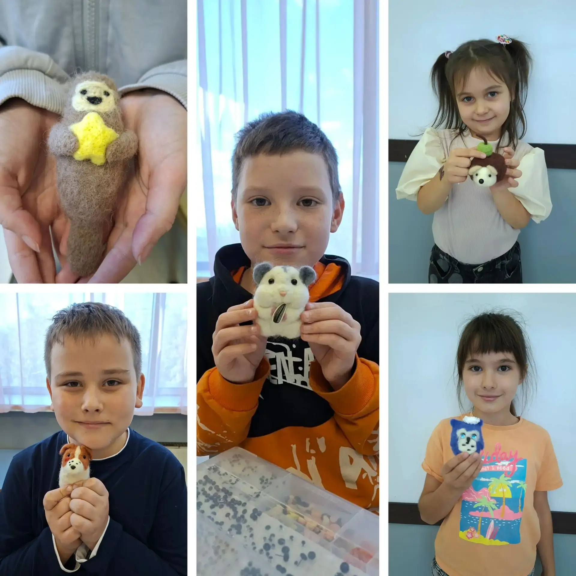 🧶 Пять маленьких зверят и столько детской гордости! ❤️