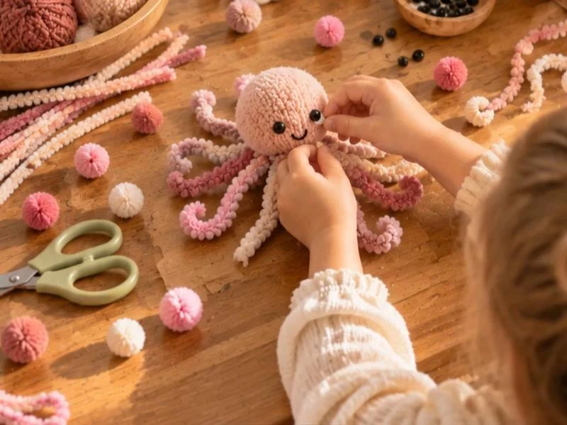 Делаем своего плюшевого осьминога бесплатно 🐙