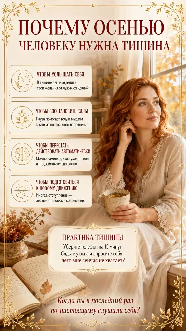 ПОЧЕМУ ОСЕНЬЮ ЧЕЛОВЕКУ НУЖНА ТИШИНА 🍂🍂🍂