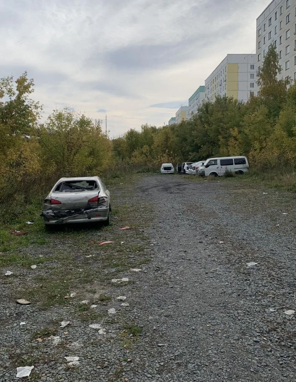 Брошенные автомобили так и не вывезли, там уже собираются маргиналы, растаскивающие ост...