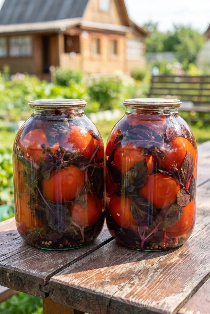 Тонкий вкус базилика делает сладковатую заливку интереснее, а помидоры получаются сочны...