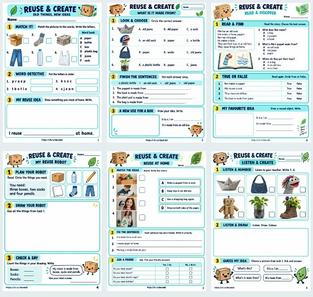 Доп. материал к Kid’s Box 2 New Generation — Unit 4, Trevor’s values: Reuse and recycle