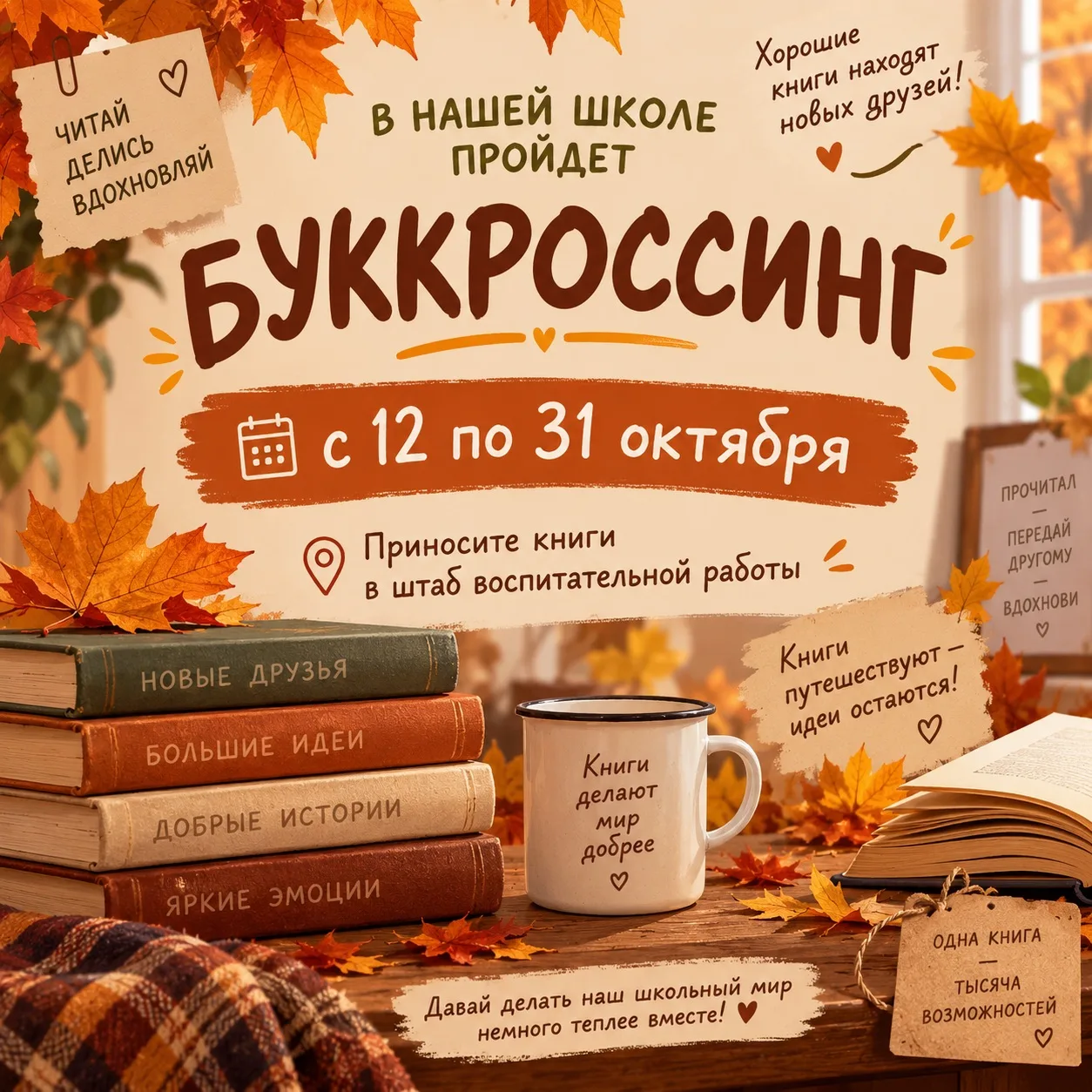 📚 Буккроссинг в нашей школе! 💚