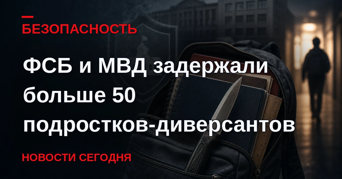 В 21 регионе России ФСБ и МВД пресекли деятельность более 50 подростков-диверсантов.