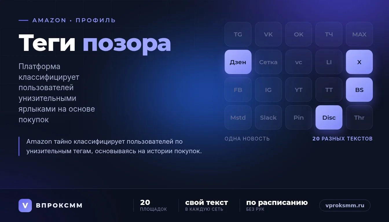 Amazon ставит теги на ваш профиль