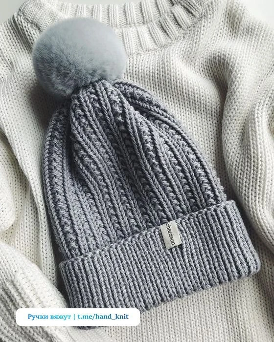 Шапочка спицами красивым узором! ❄️