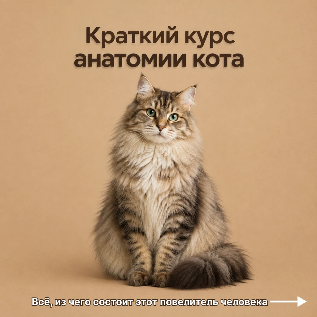 Краткий курс анатомии кота — всё, из чего состоит этот Повелитель человека ☝️