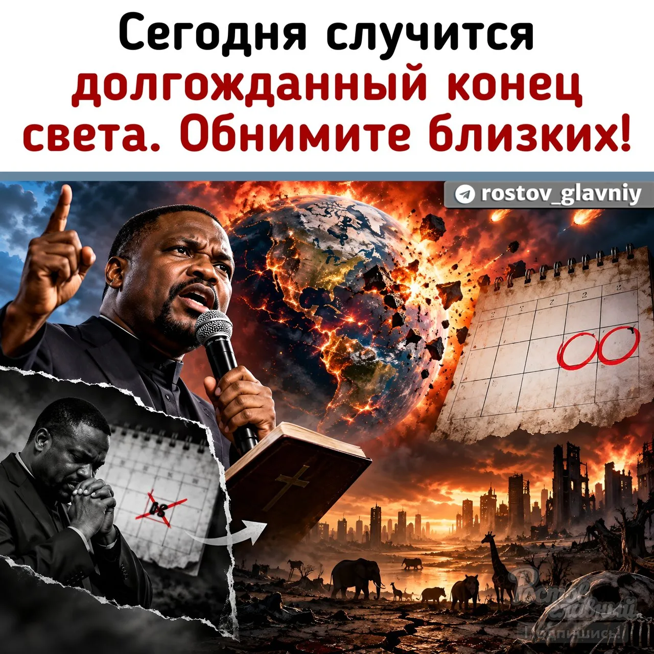 💥 Сегодня наступит конец света, который предсказал пастор из ЮАР Джошуа Млакела.