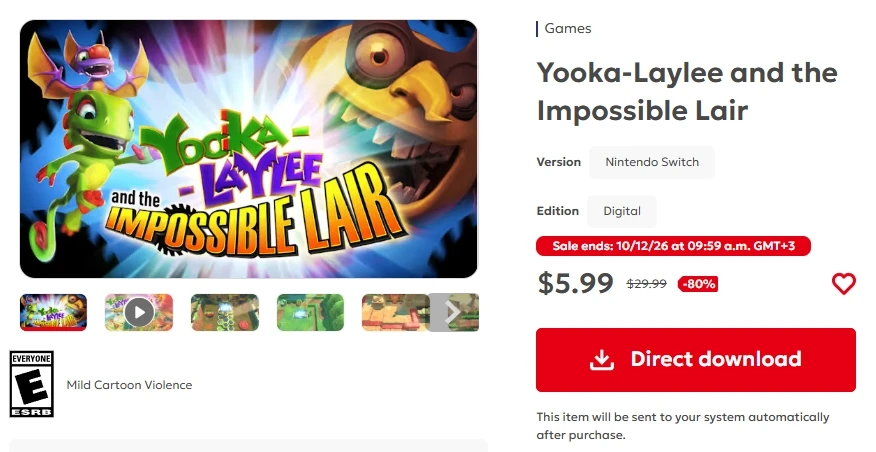 Yooka-Laylee and the Impossible Lair сейчас доступна по отличной скидке 80%