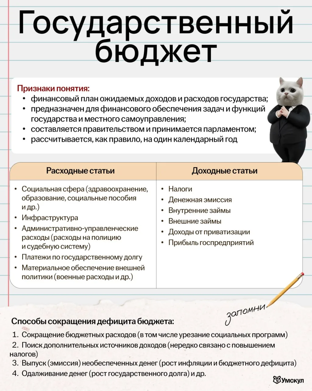 Гос. бюджет — теория и ПРИМЕРЫ для ЕГЭ