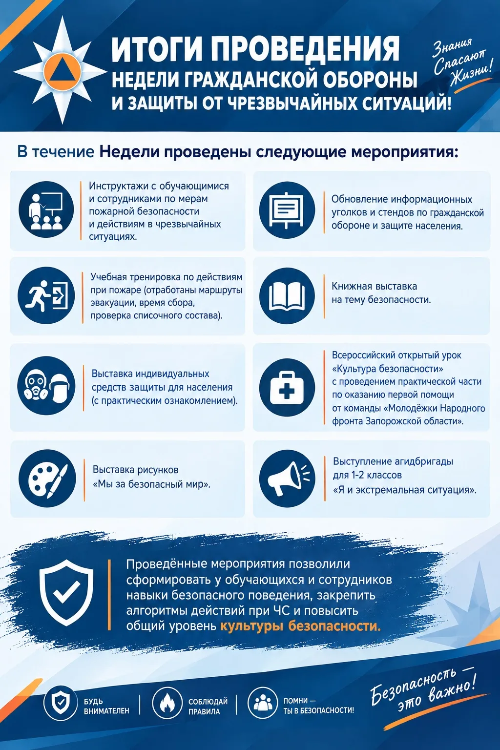 Итоги проведения Недели гражданской обороны и защиты от чрезвычайных ситуаций!