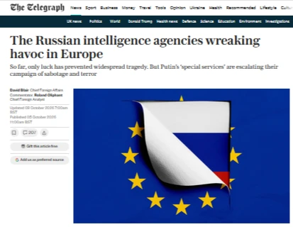❗️🇬🇧 The Telegraph: «Россия сжигает Европу». Доказательств нет, но паника есть