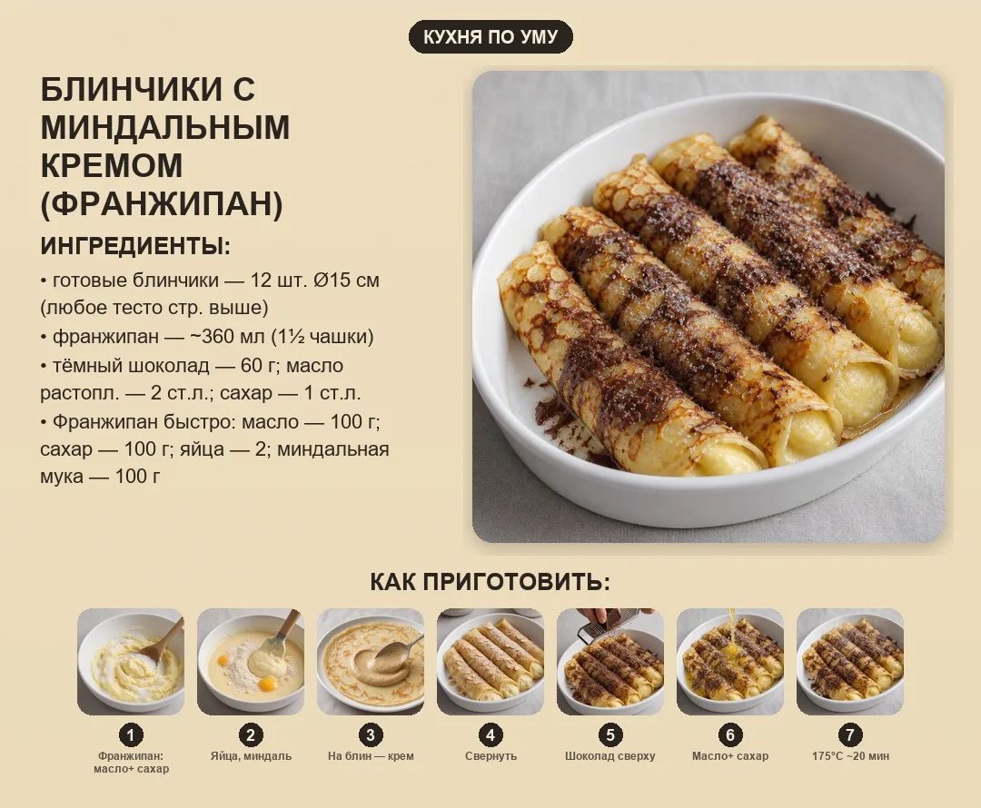 Блинчики с миндальным кремом (франжипан)