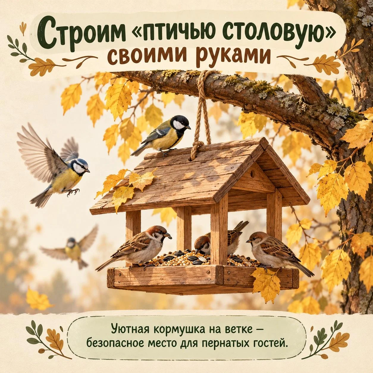 🐦‍⬛ Рассказываем, как позаботиться о пернатых осенью
