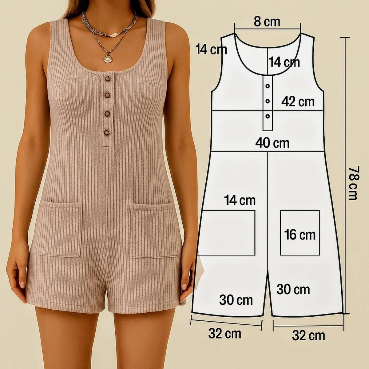 Комбинезон из трикотажа р 40-42