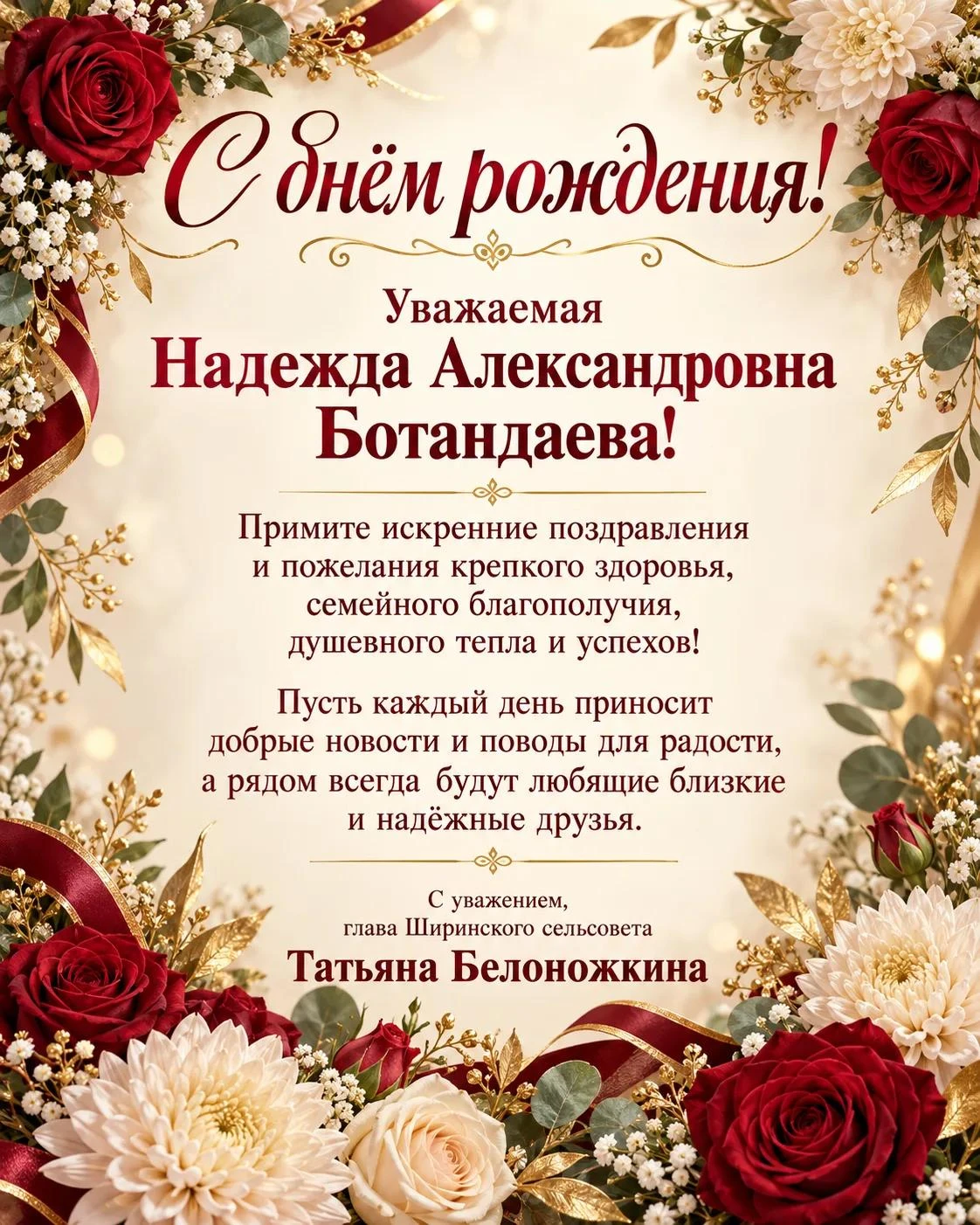 Сегодня день рождения отмечает Надежда Александровна Ботандаева!
