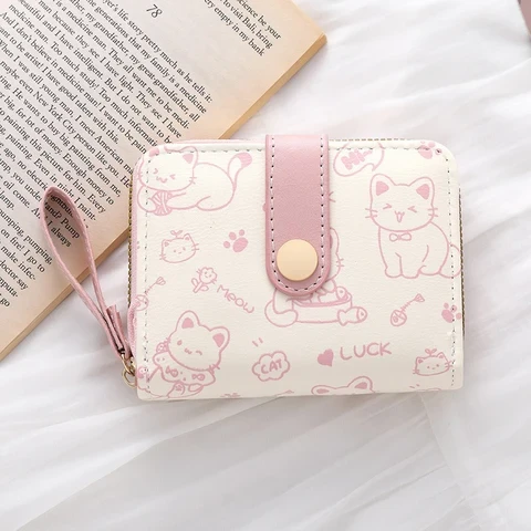 Кошелек с кошачьим принтом и картхолдером