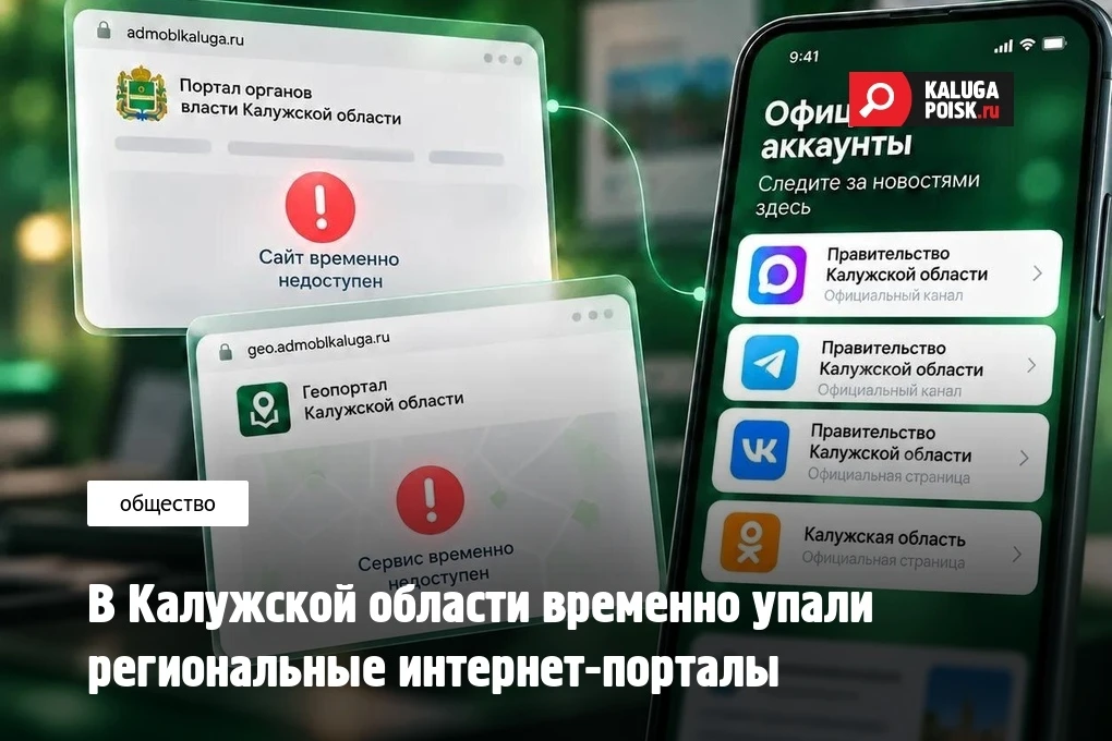 В Калужской области временно не работают Портал органов власти региона и Геопортал Калу...