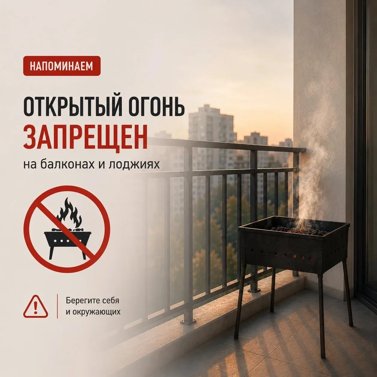 🔥Если пикник не на природе, это не значит, что можно разводить огонь где угодно