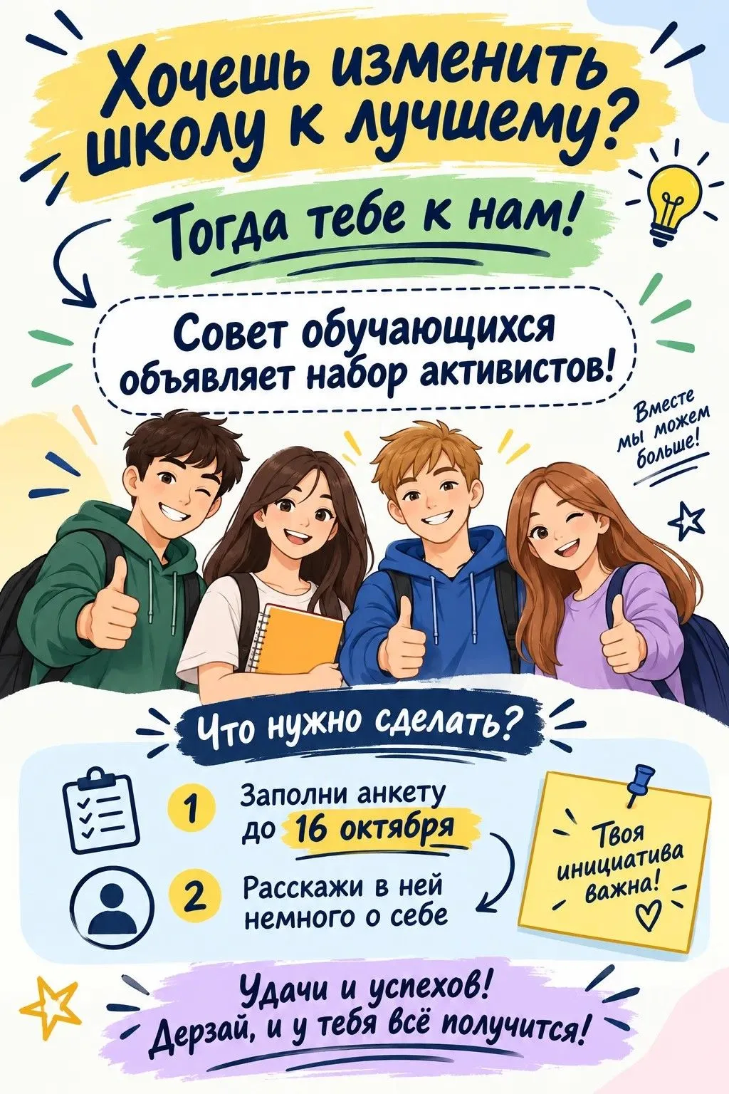 Хочешь изменить школу к лучшему? Тогда тебе к нам!