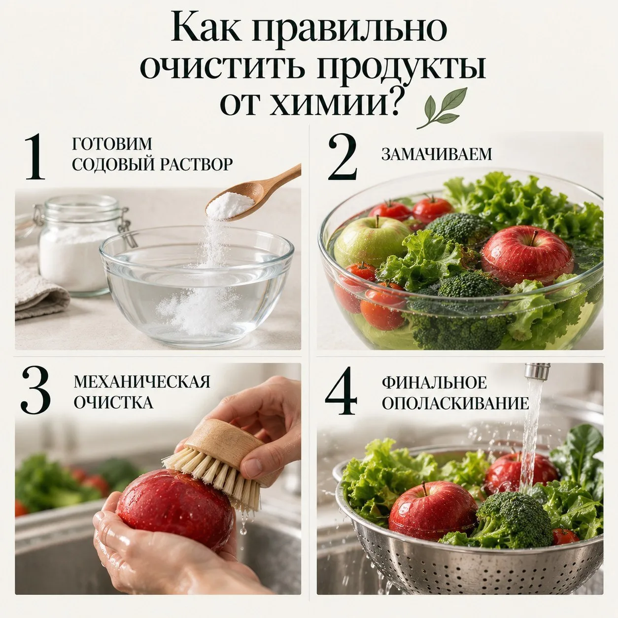 Инструкция 👇🥬 Как правильно очистить продукты от химии?