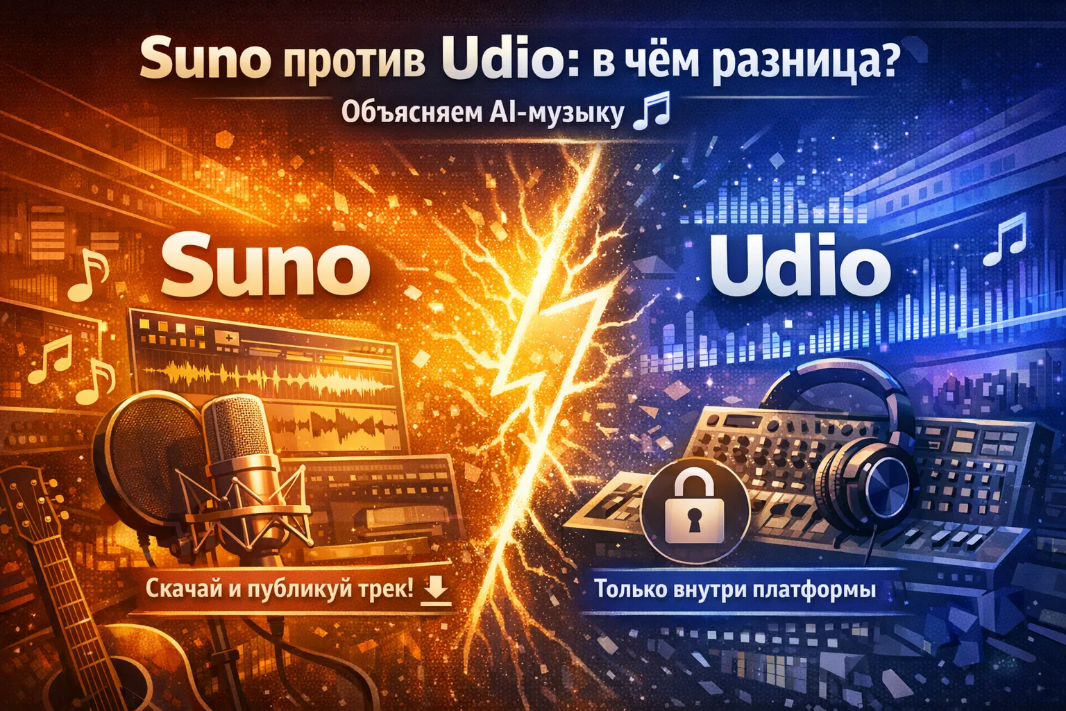 Suno против Udio: в чём разница? Объясняем AI-музыку 🎵