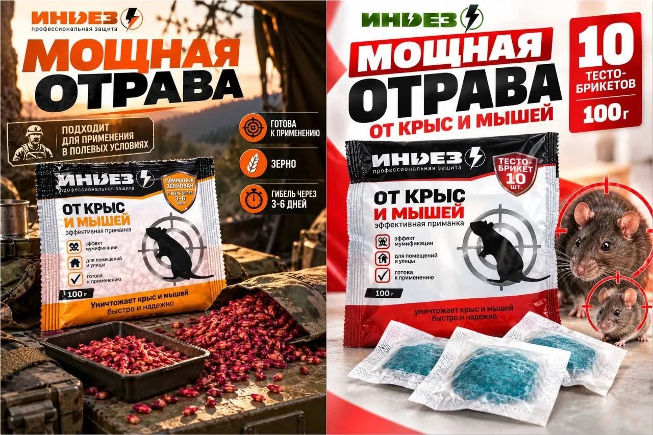 ❇️  ОТРАВА ОТ КРЫС И МЫШЕЙ ИНДЕЗ ❇️