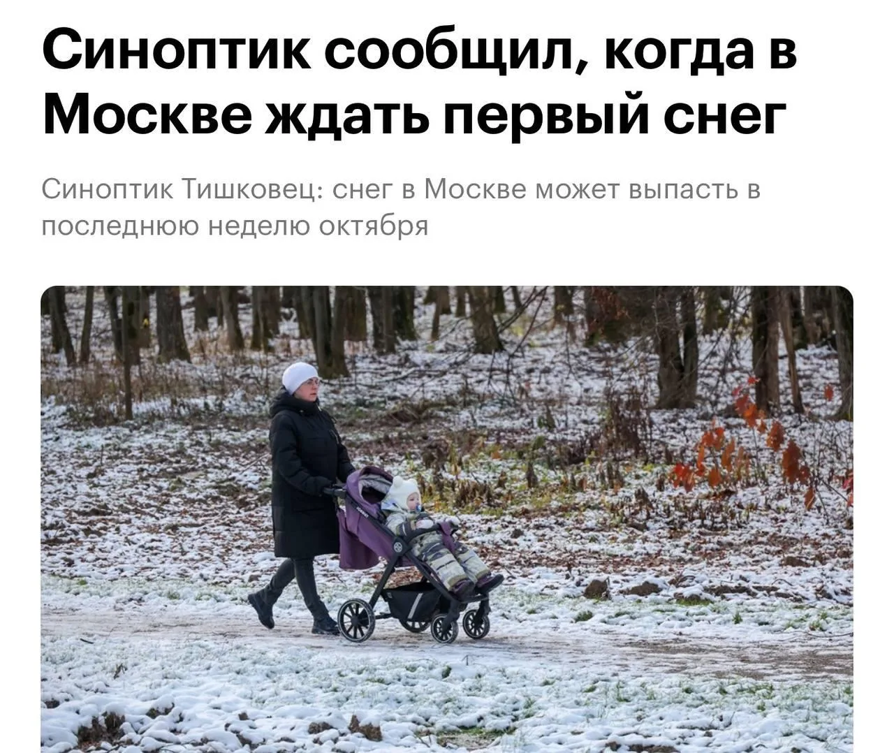 ❄ В последнюю неделю октября в Москве ожидается снег, возможно появление временного сне...