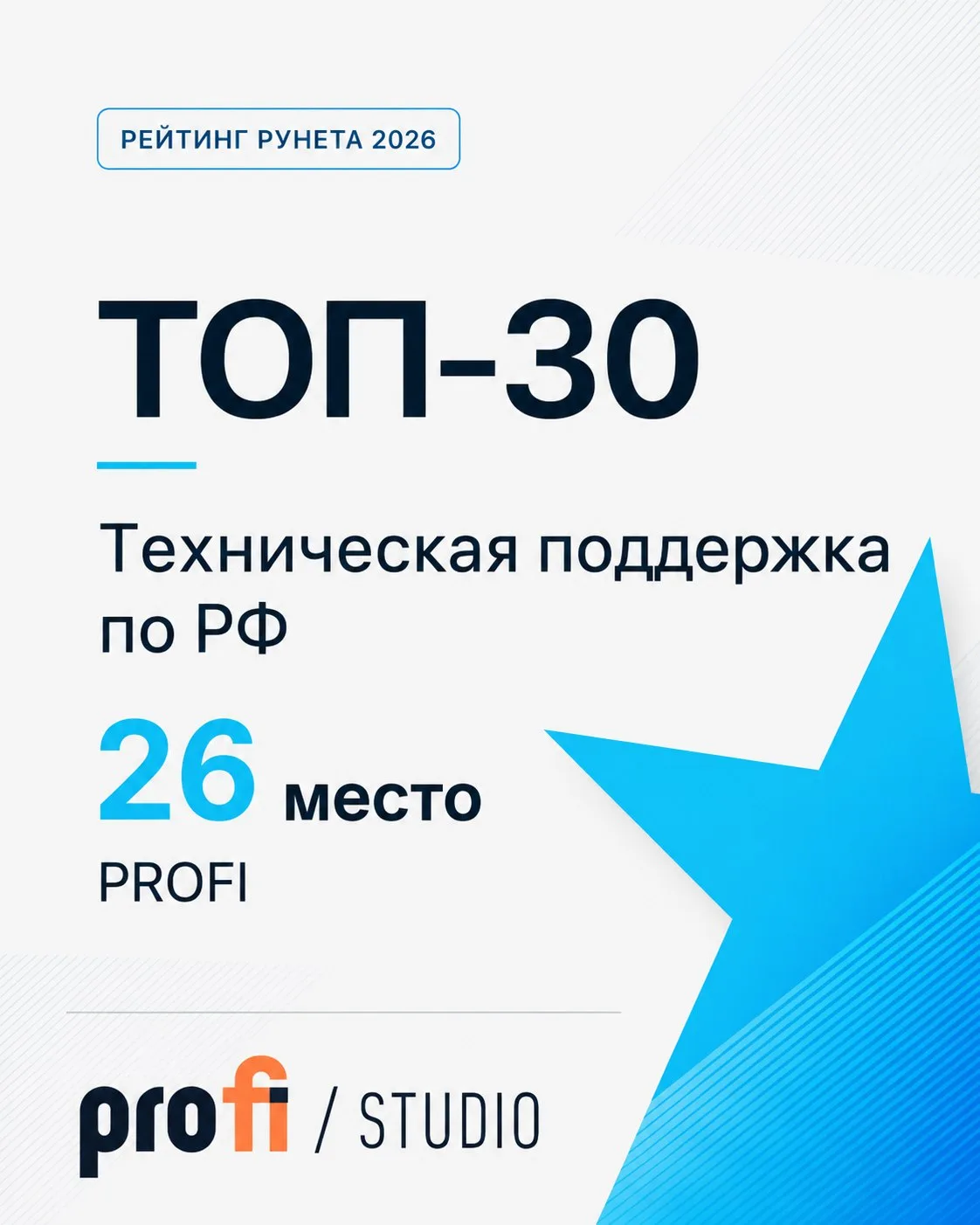 PROFI — среди лучших digital-компаний России по версии Рейтинга Рунета 2026