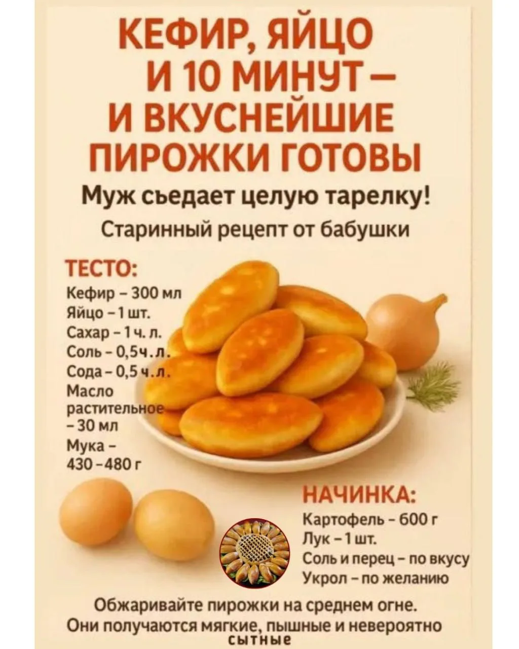 Рецепт пирожков😔
