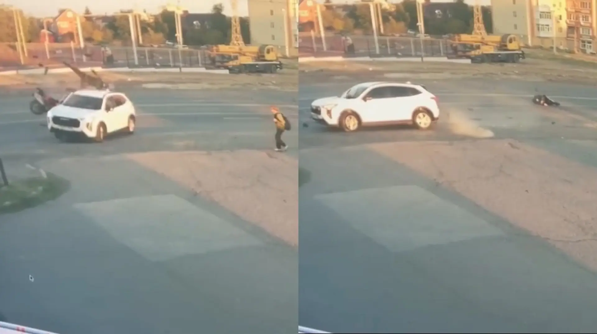 Водитель мотоцикла сделал сальто через машину в Аксае