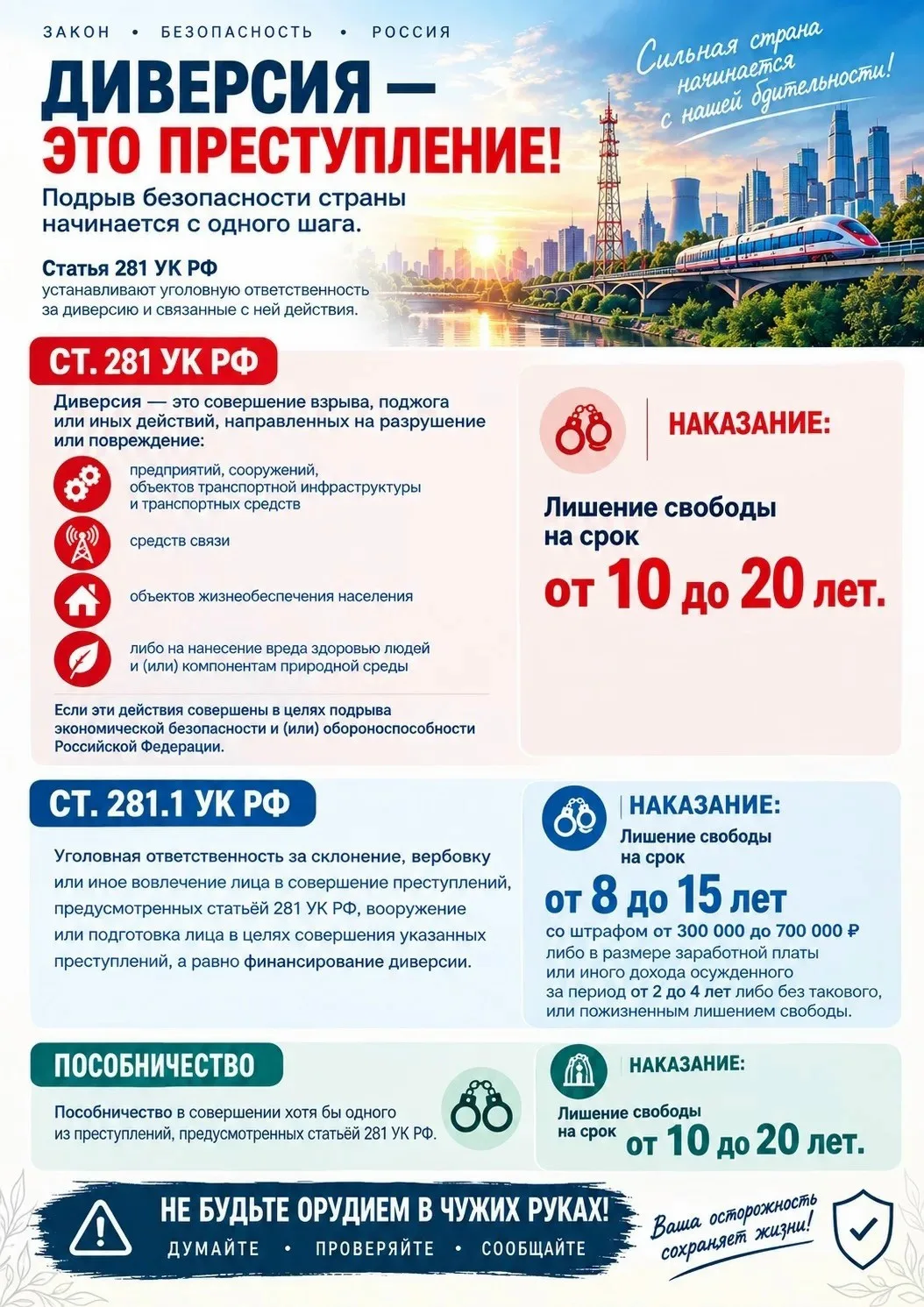 🚨 Ответственность за подрыв экономической безопасности и обороноспособности РФ 🚨