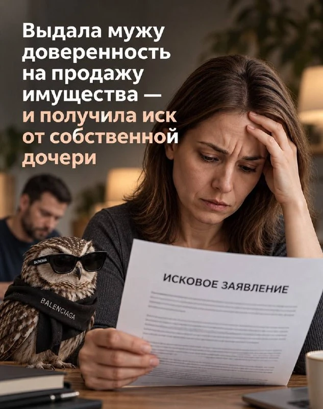 Выдала мужу доверенность на продажу имущества. А потом получила иск — от собственной до...