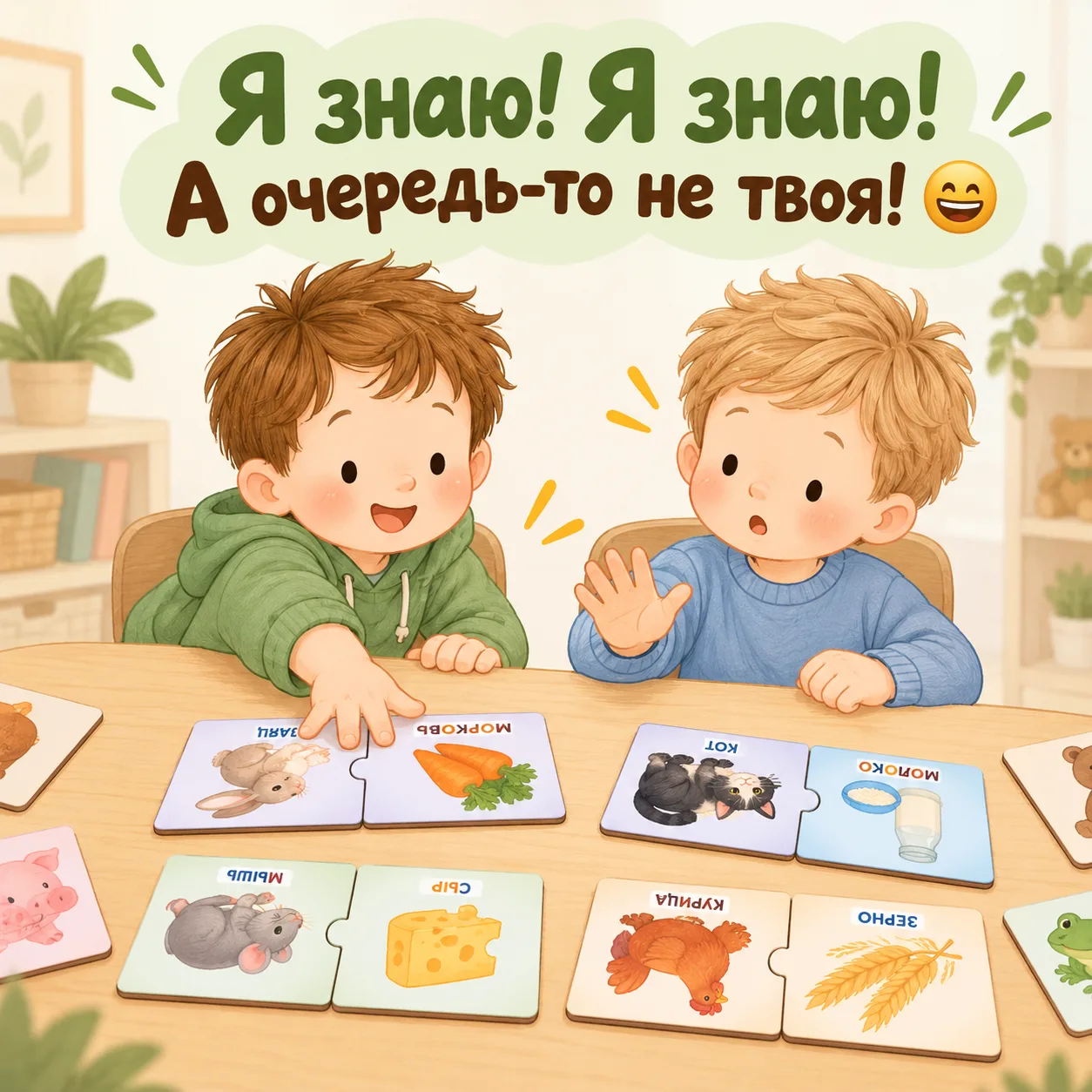 «Я знаю! Я знаю!» А очередь-то не твоя! 😄