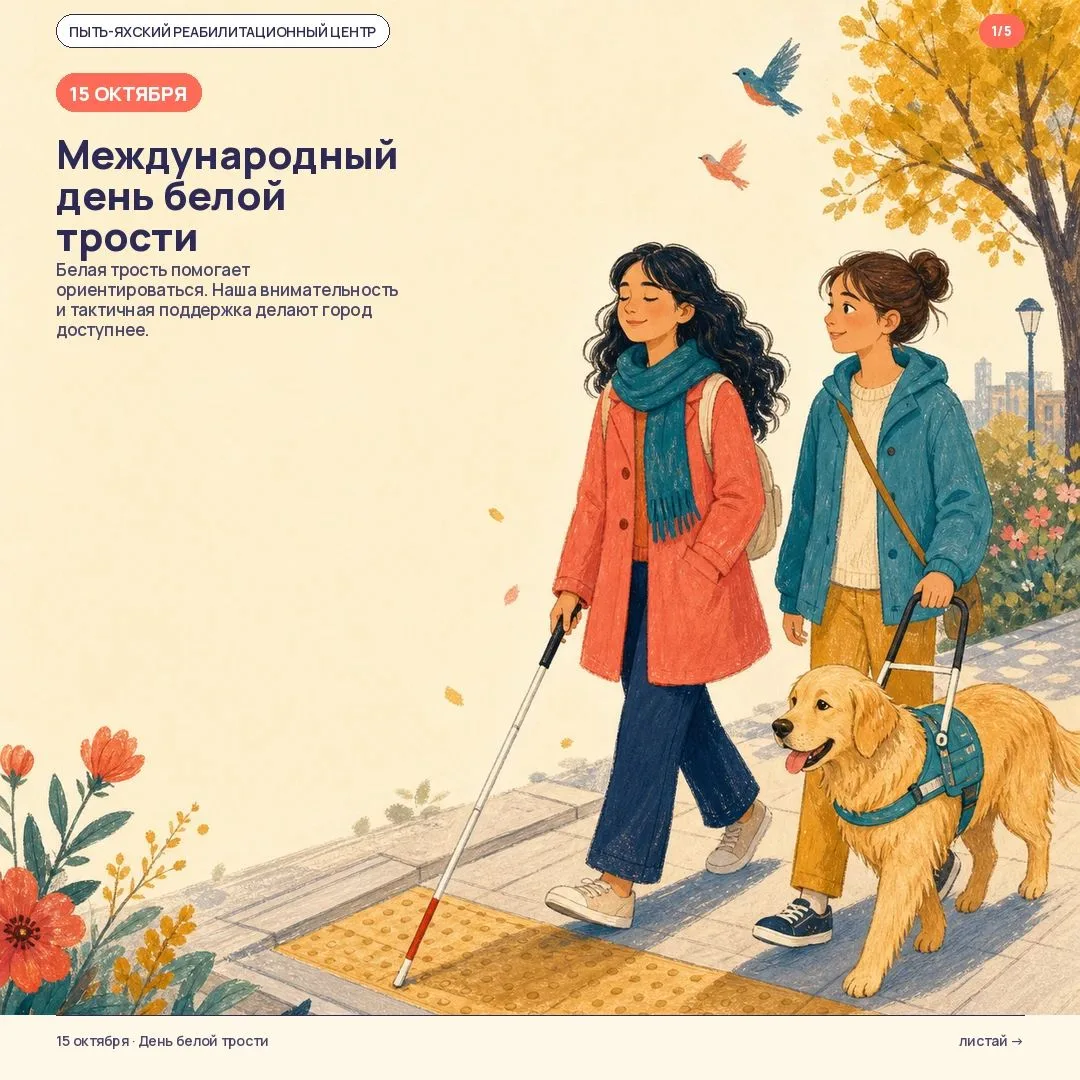 🦯 15 октября — Международный день белой трости.