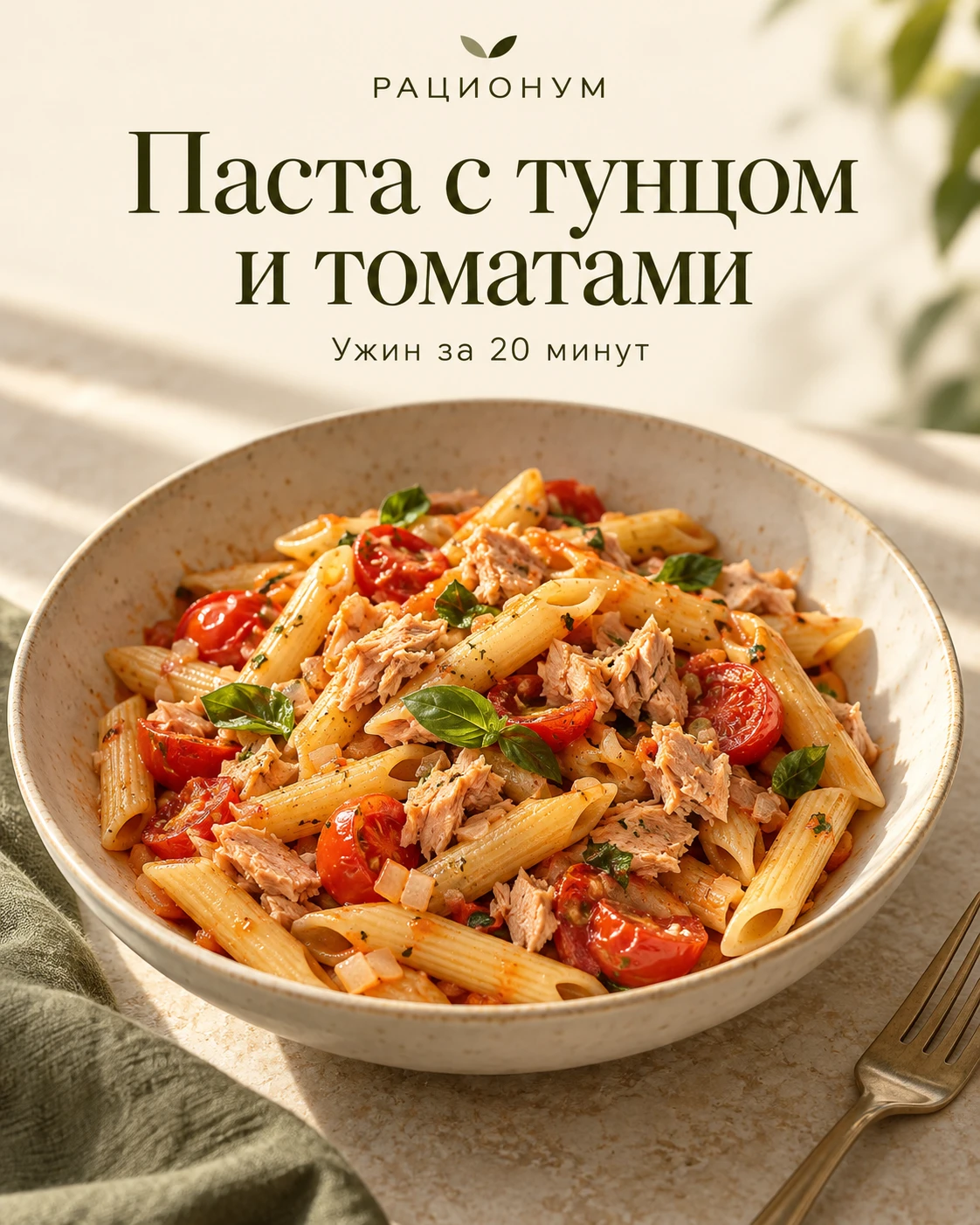 Паста с тунцом и томатами 🍅