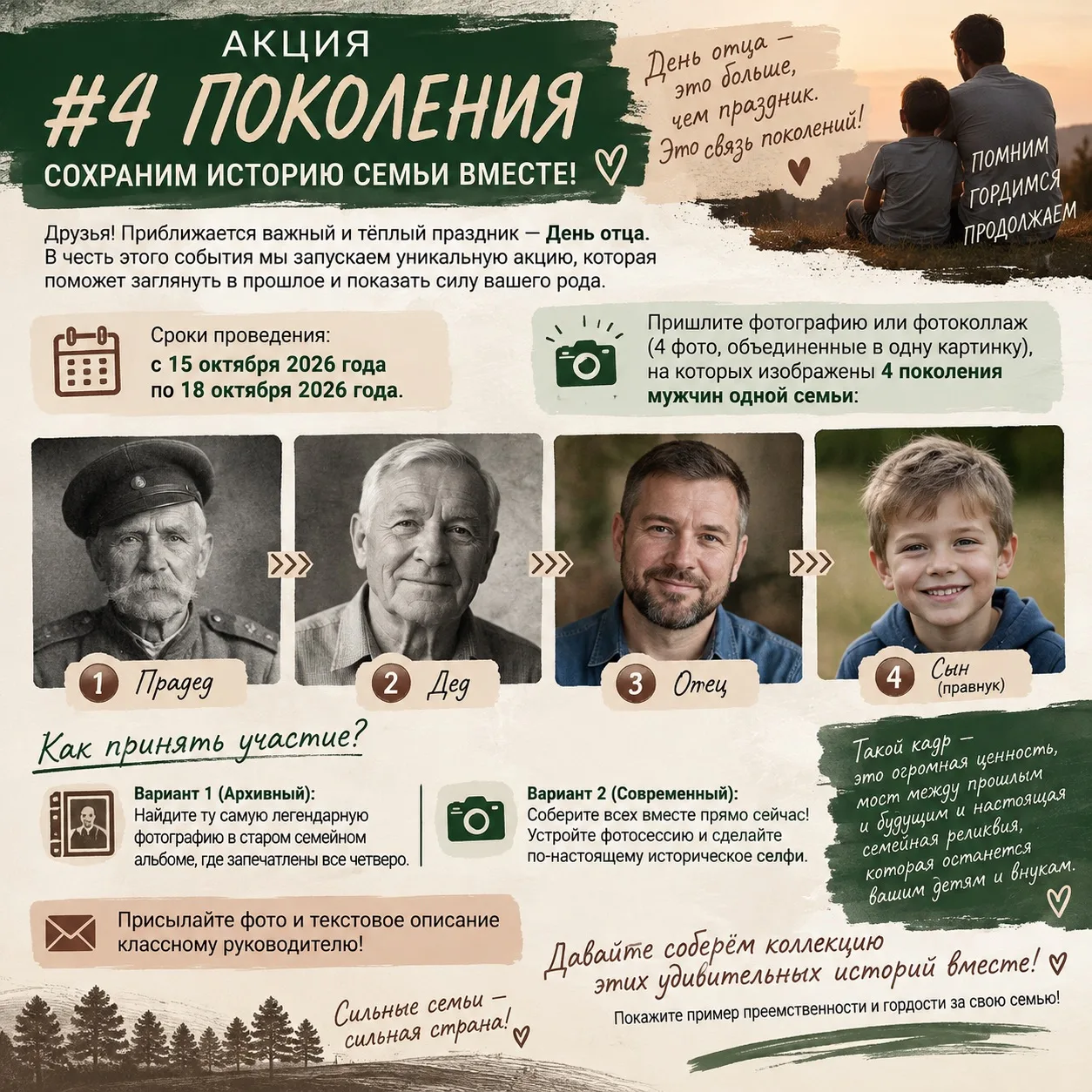📸 АКЦИЯ «#4 ПОКОЛЕНИЯ»: СОХРАНИМ ИСТОРИЮ СЕМЬИ ВМЕСТЕ!