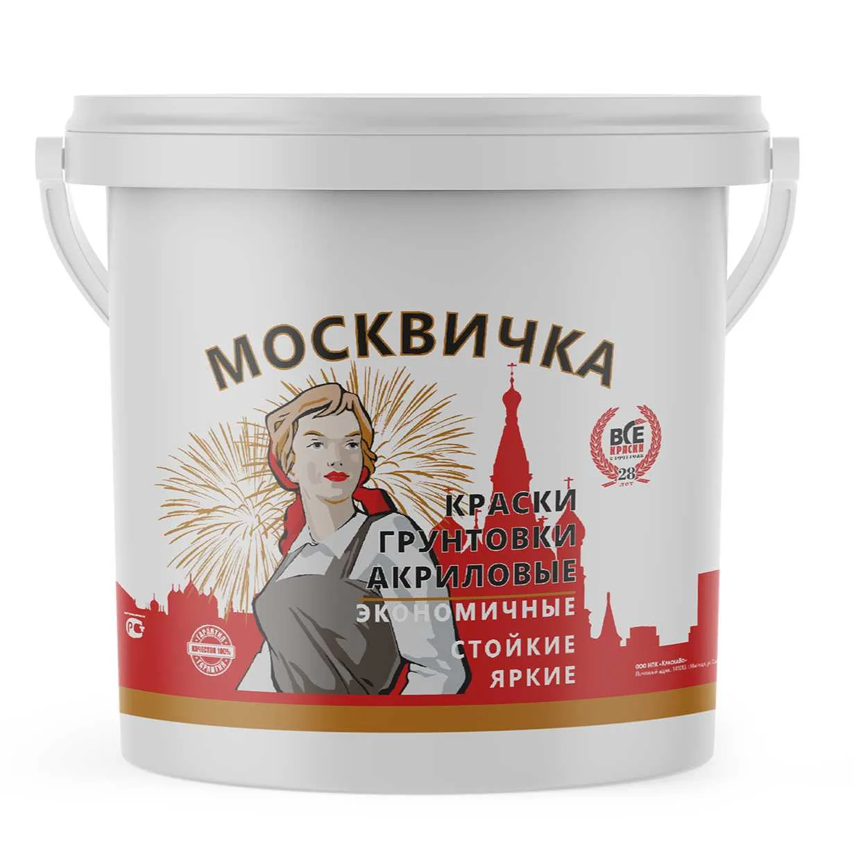 Москвичка КРАСКА ФАСАДНАЯ ВД-АК-111 БЕЛАЯ 15кг. 4620105772662