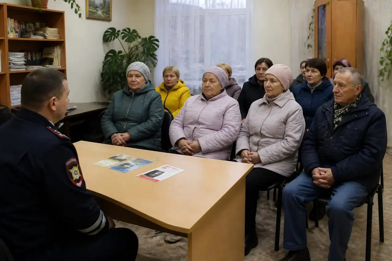 В Новосибирской области полицейские провели беседы с пожилыми жителями о ПДД и световоз...