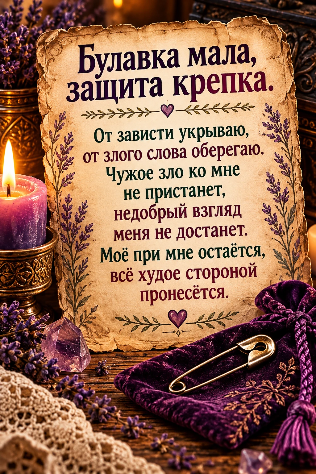 🧷 ЗАГОВОР НА БУЛАВКУ ДЛЯ ЗАЩИТЫ ОТ ЗАВИСТИ И НЕДОБРОГО ГЛАЗА