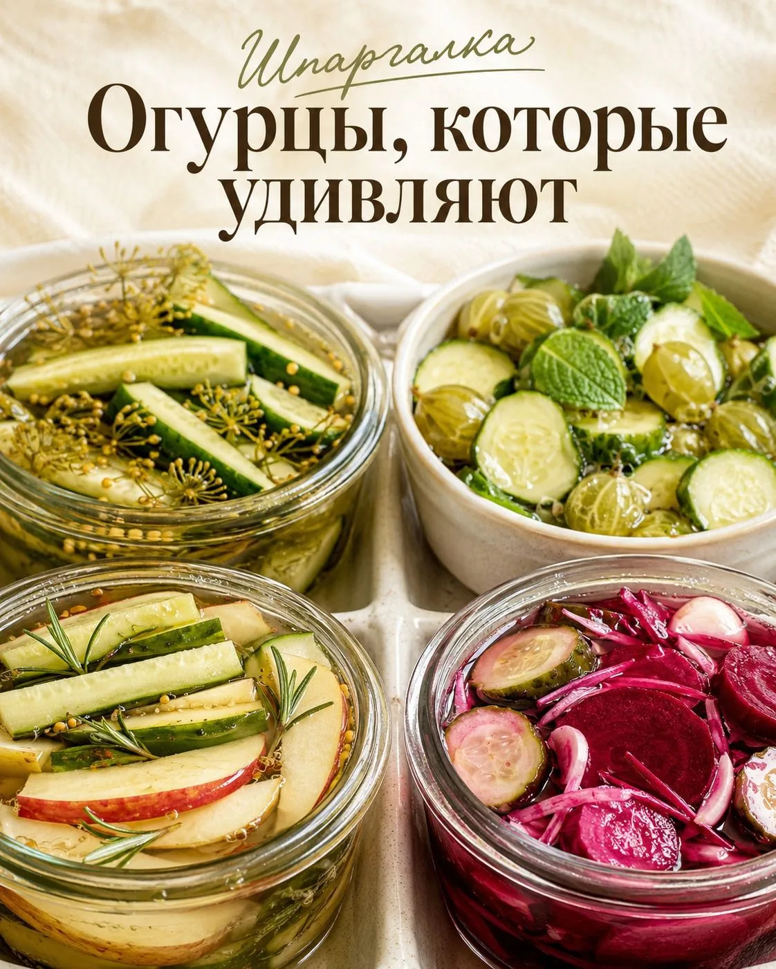 1️⃣ Огурцы с мёдом и горчицей 🥒