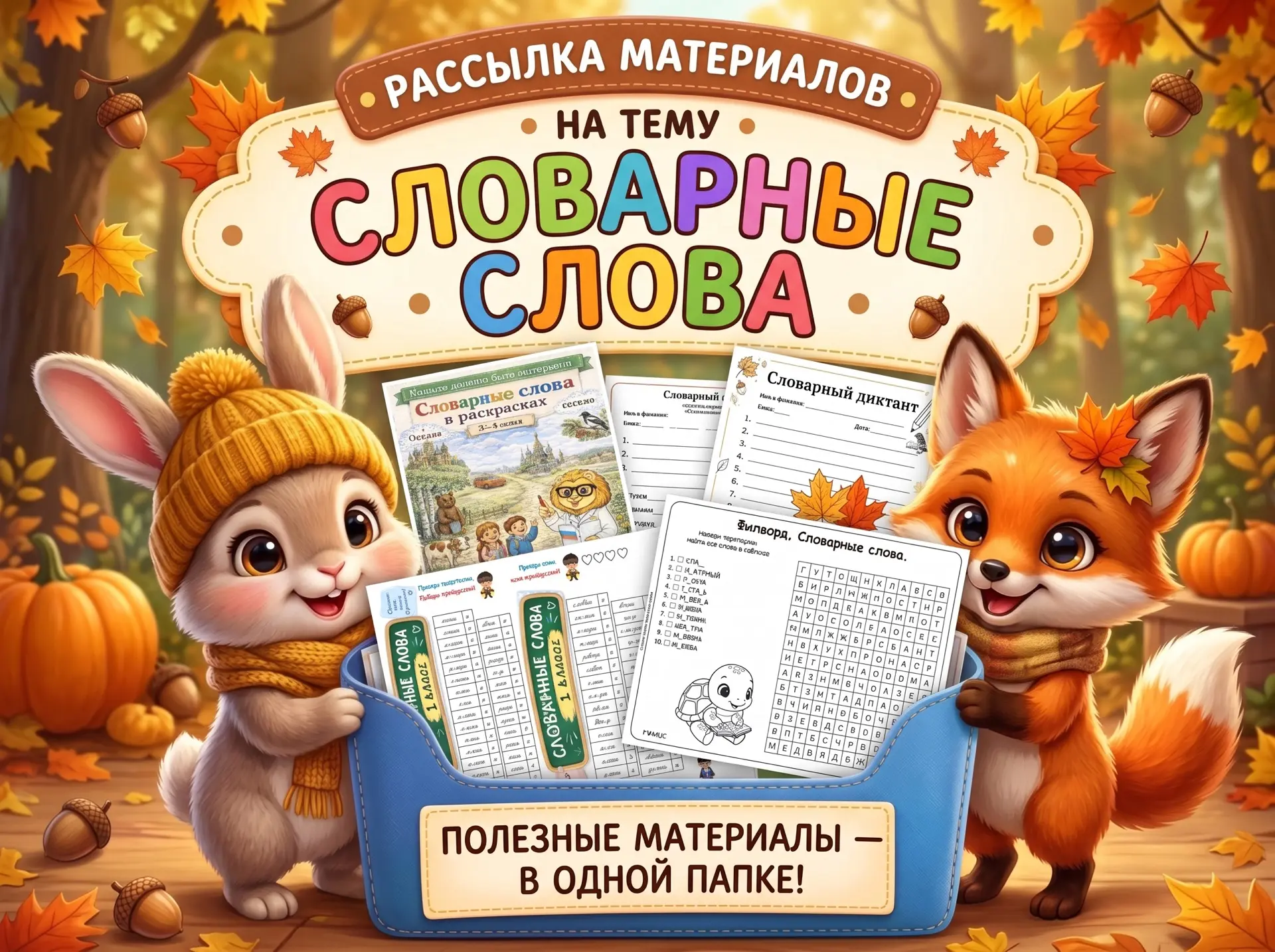 Мы собрали для наших подписчиков целую папку материалов на тему «СЛОВАРНЫЕ СЛОВА».