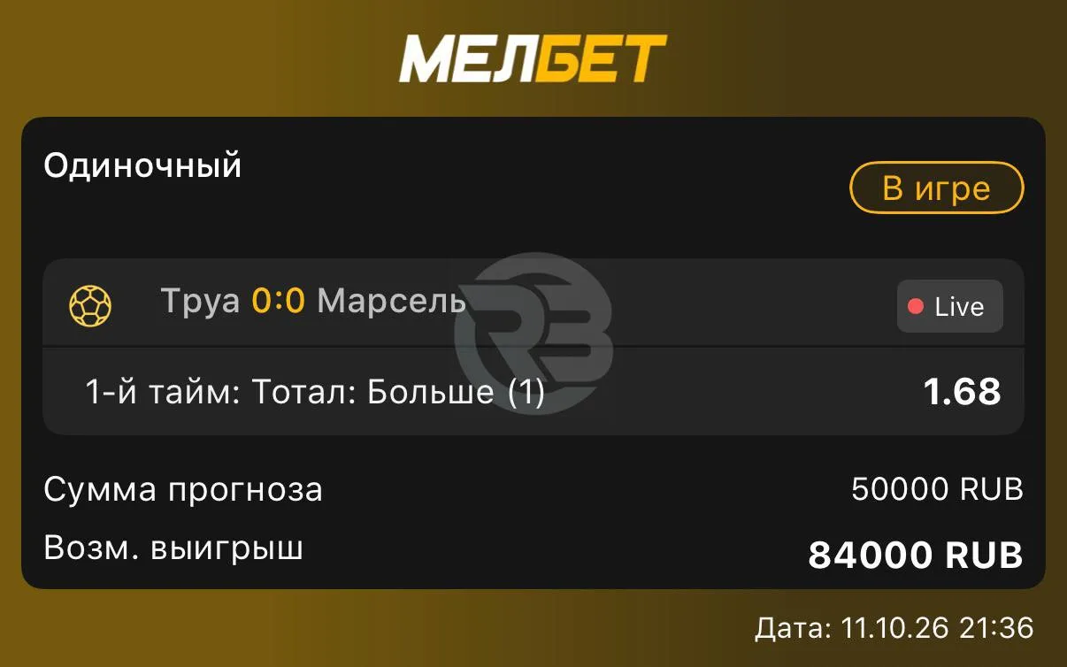 ®️Показательный прогноз из VIP-чата.