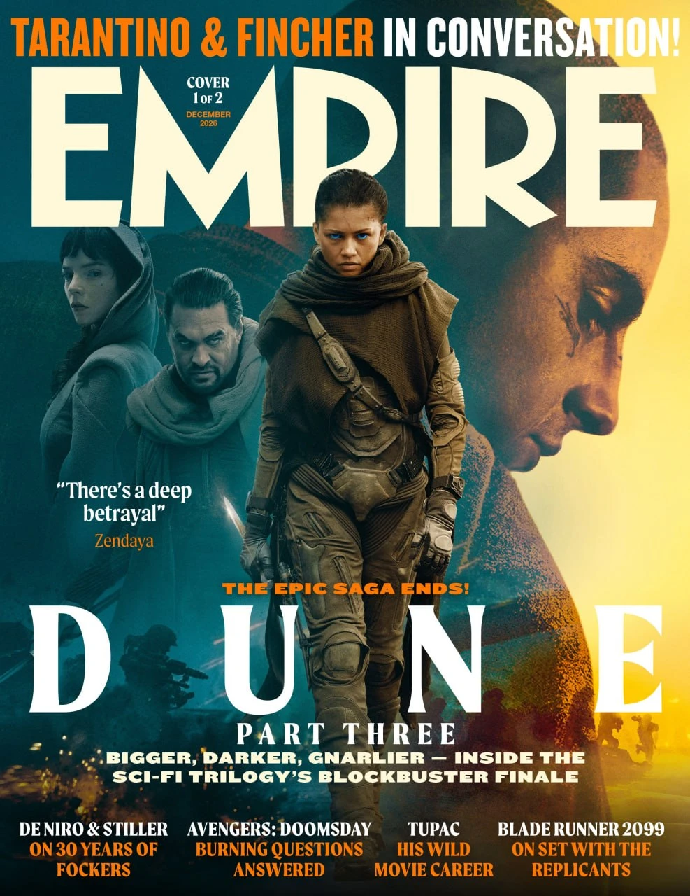 Новые обложки и цветные картинки от издания EMPIRE с третьей «Дюной». В кинотеатры Зенд...