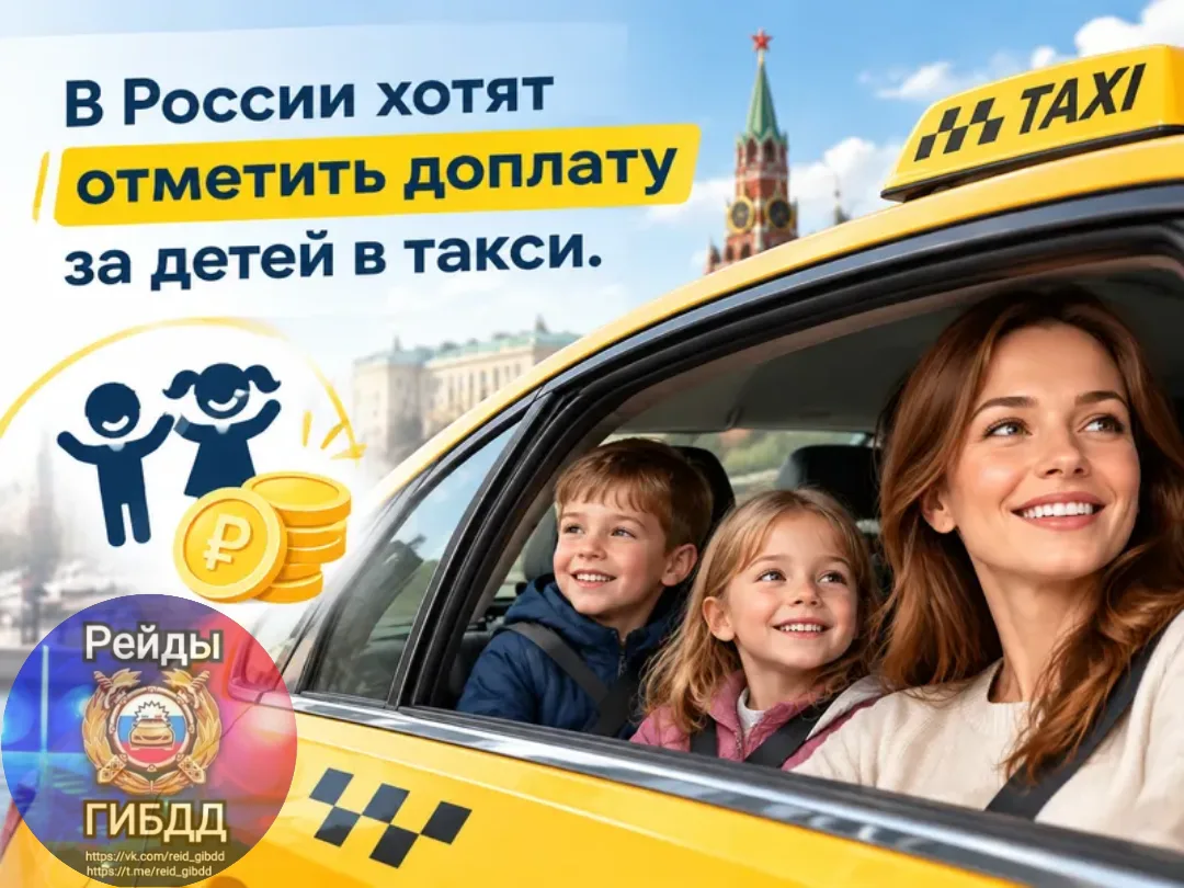 🚕 Доплату за поездки с детьми в такси хотят отменить в России.