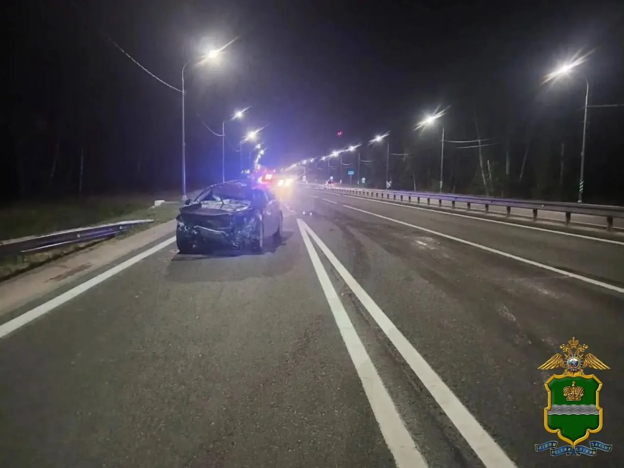 В Калуге Chevrolet сбил лося и врезался в ограждение