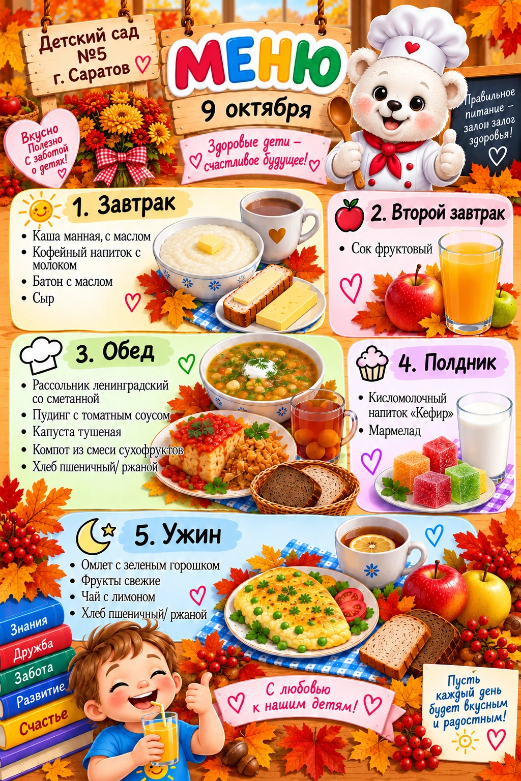 Каждое блюдо в нашем меню — это результат заботы и внимания. 💛