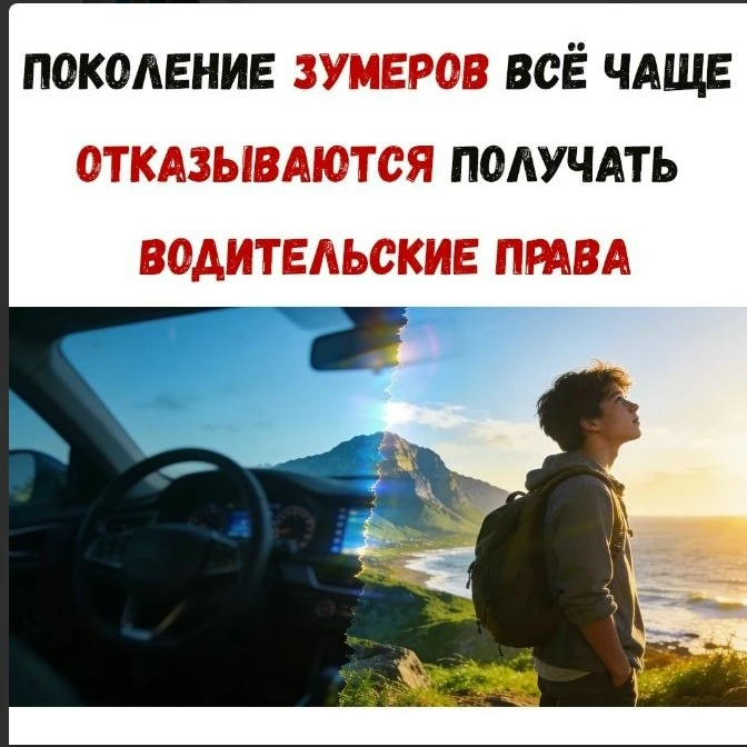 Зумеры всё чаще отказывается от получения водительских прав: по результатам исследовани...