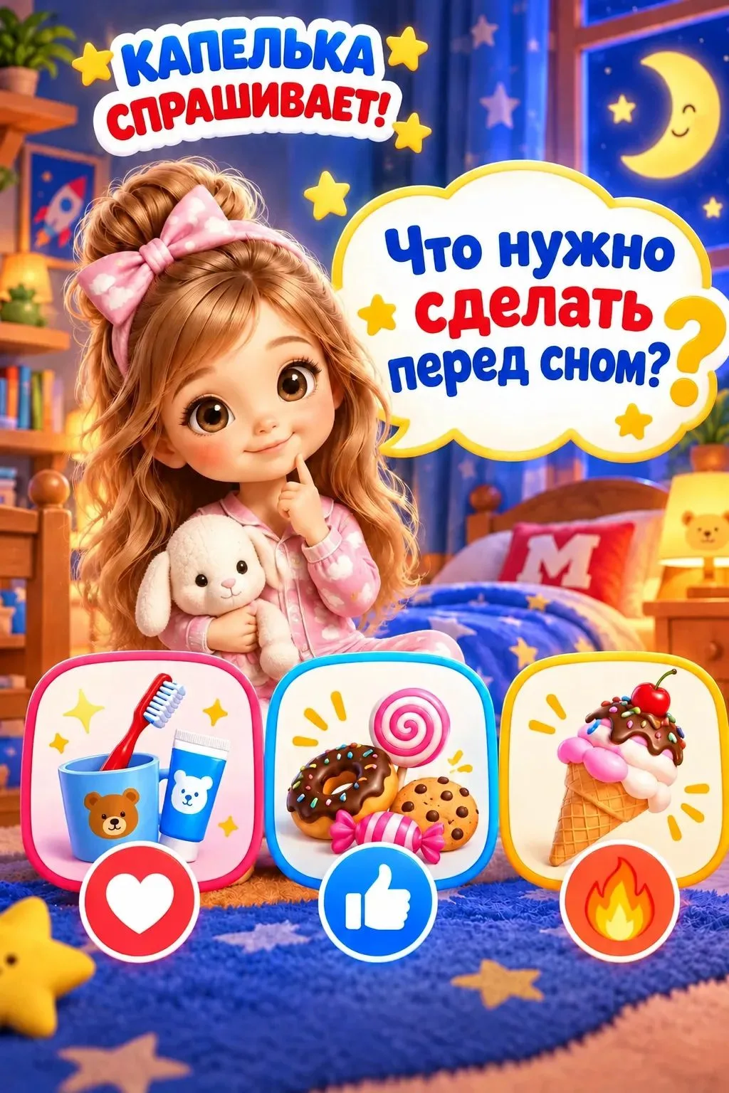 🌙 Капелька  уже собирается спать 🧸